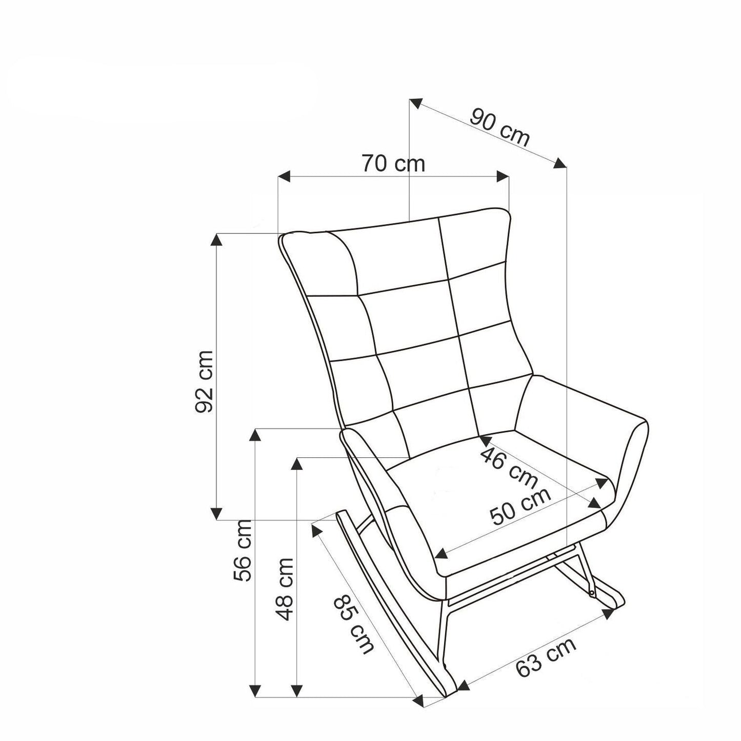 Krēsls Baz 70/90/92/48 cm bēšš - N1 Home