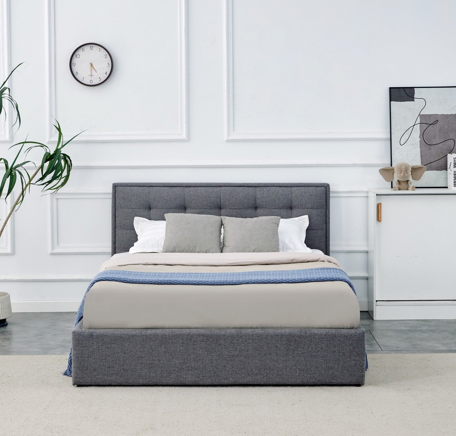 Gulta Pava 151-171/217/100 cm pelēks - N1 Home