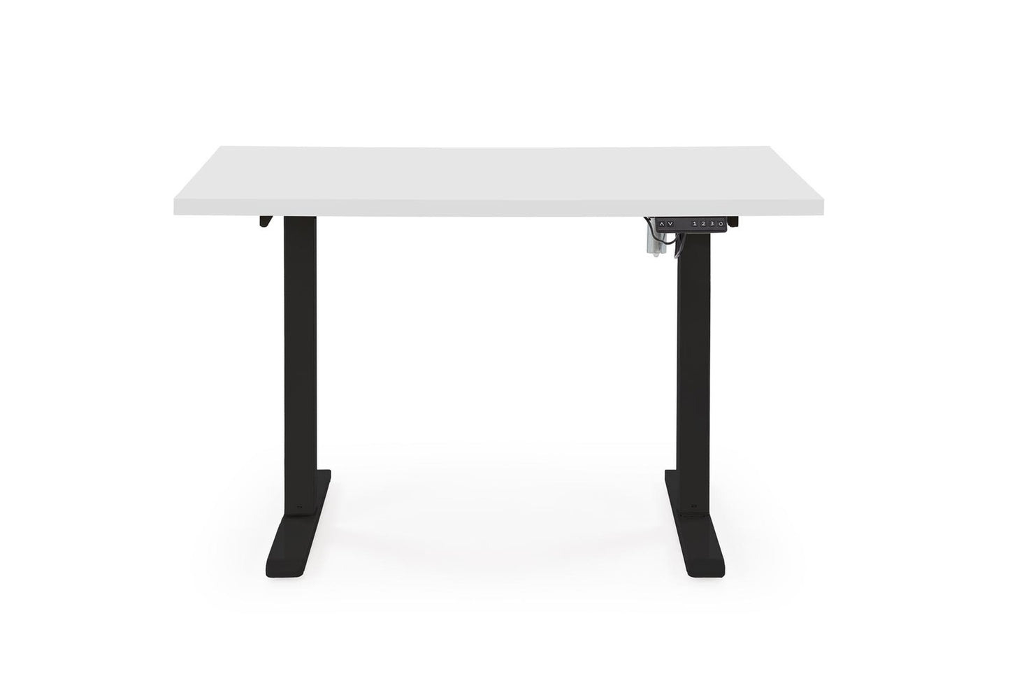 Biroja galds Juras 120/60/75-120 cm balts/melns - N1 Home