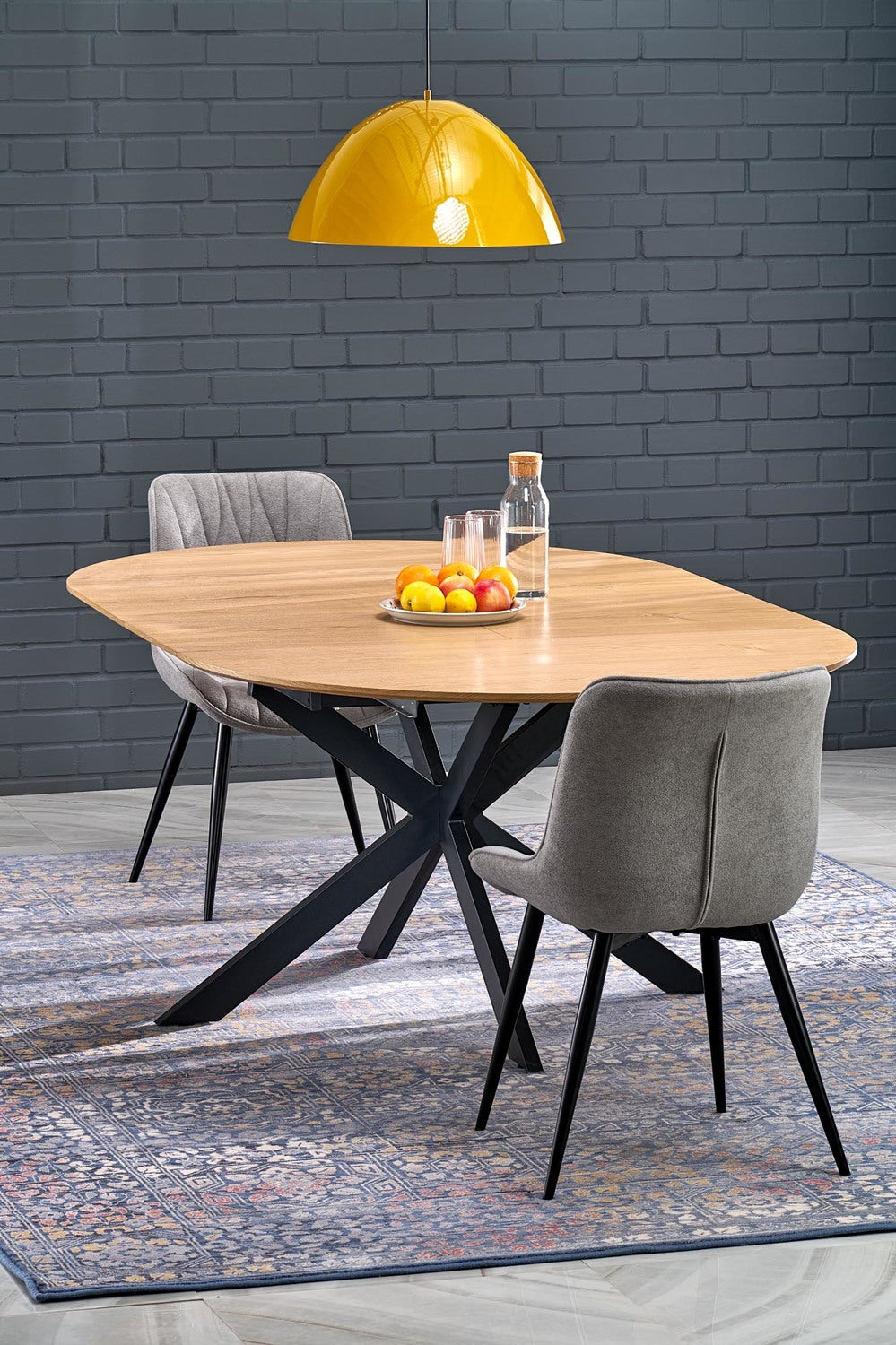 Galds Acos 120/120/75 cm dabīgs/ melns - N1 Home