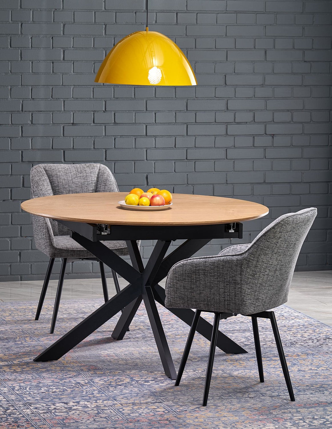 Galds Acos 120/120/75 cm dabīgs/ melns - N1 Home