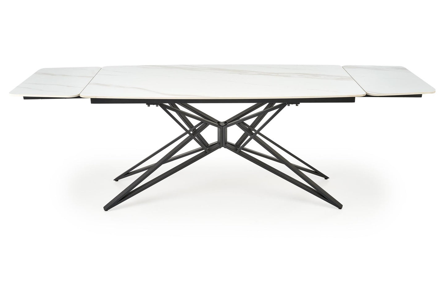 Galds Alfer 160-240/91/76 cm balts marmors/melns - N1 Home