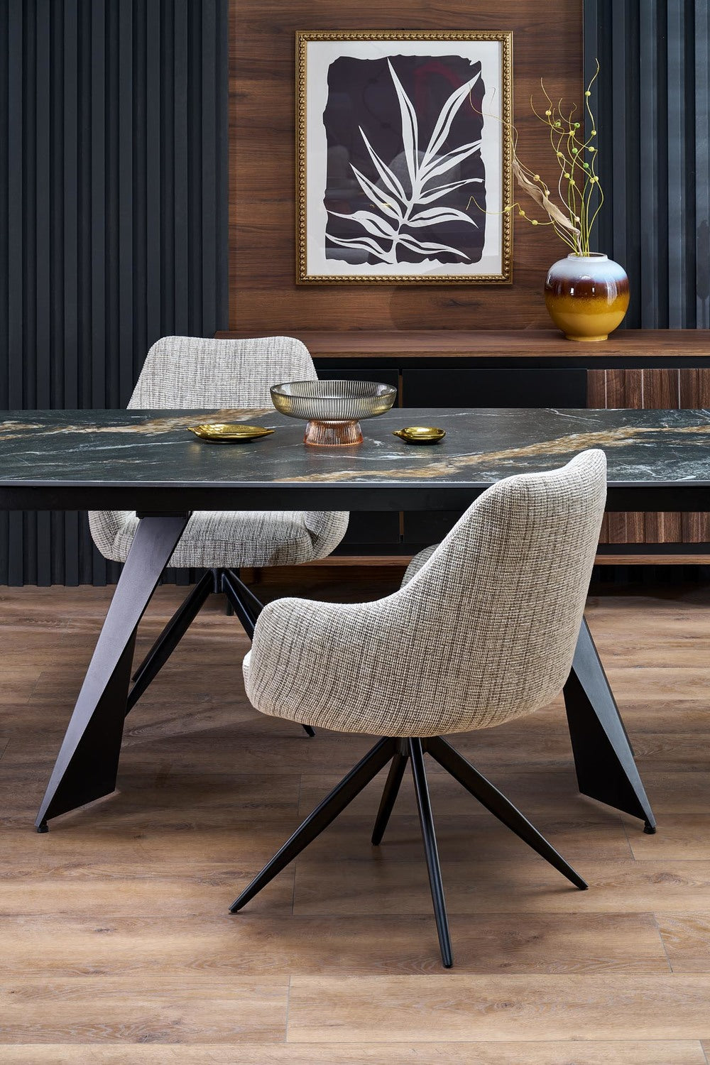 Galds Armini 165/90/77 cm marmors/melns - N1 Home