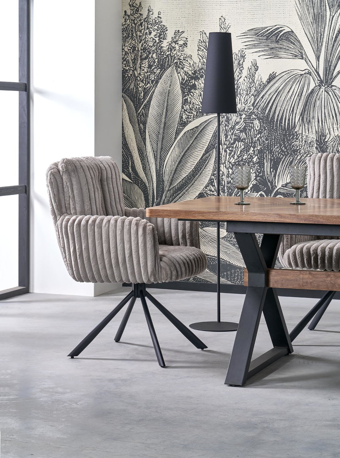 Galds Baros 200/100/75 cm rieksts/melns - N1 Home