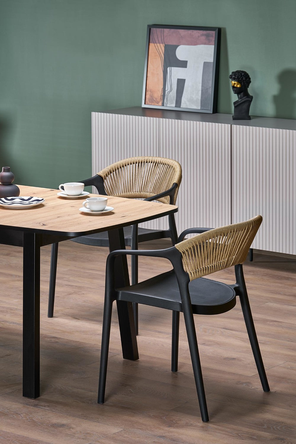 Galds Barrel 130/80/72 cm amatniecisks ozols/melns - N1 Home