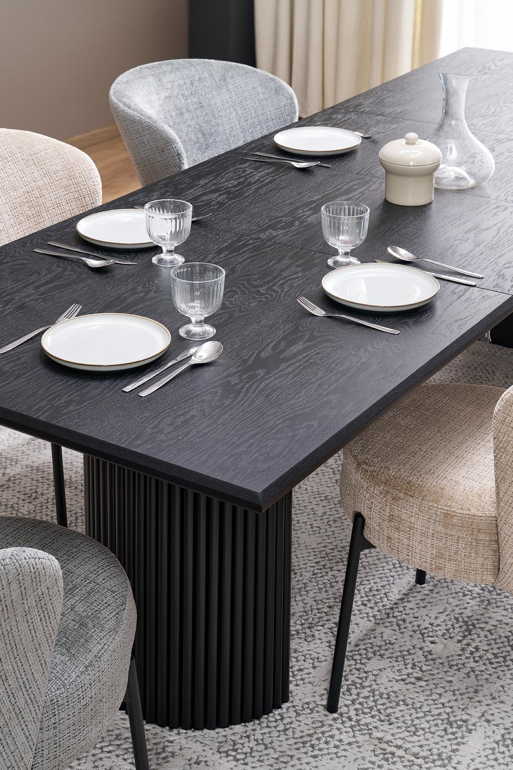 Galds Boler 160/90/78 cm melns - N1 Home