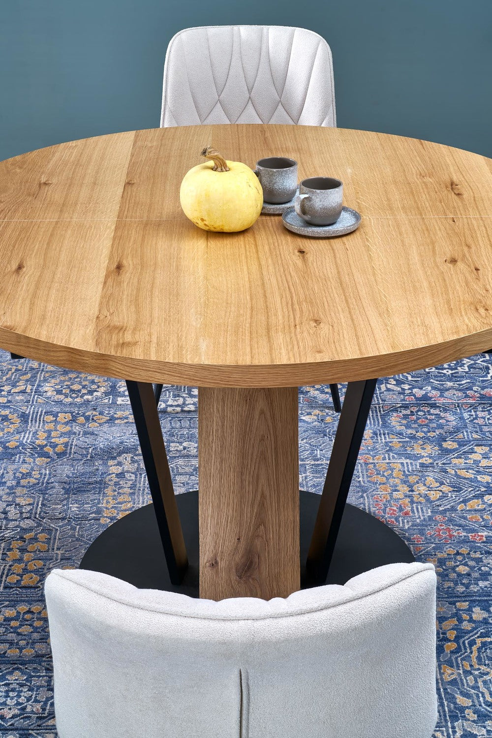 Galds Fani 120/120/78 cm dabīgs/melns - N1 Home