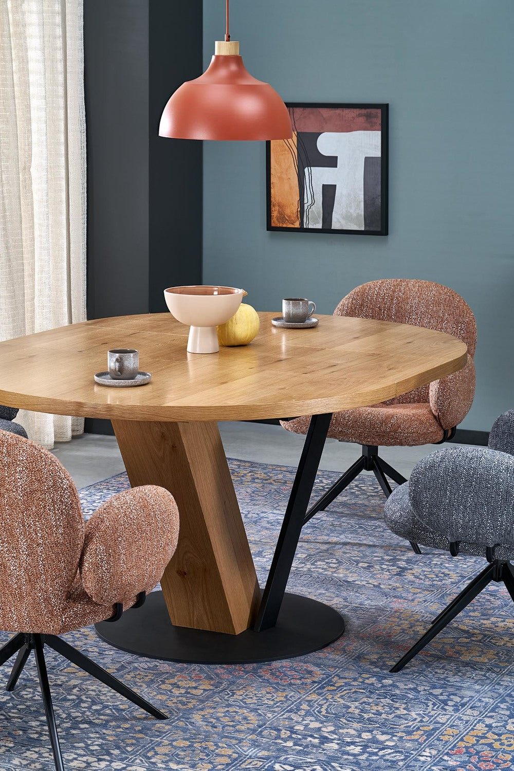 Galds Fani 120/120/78 cm dabīgs/melns - N1 Home