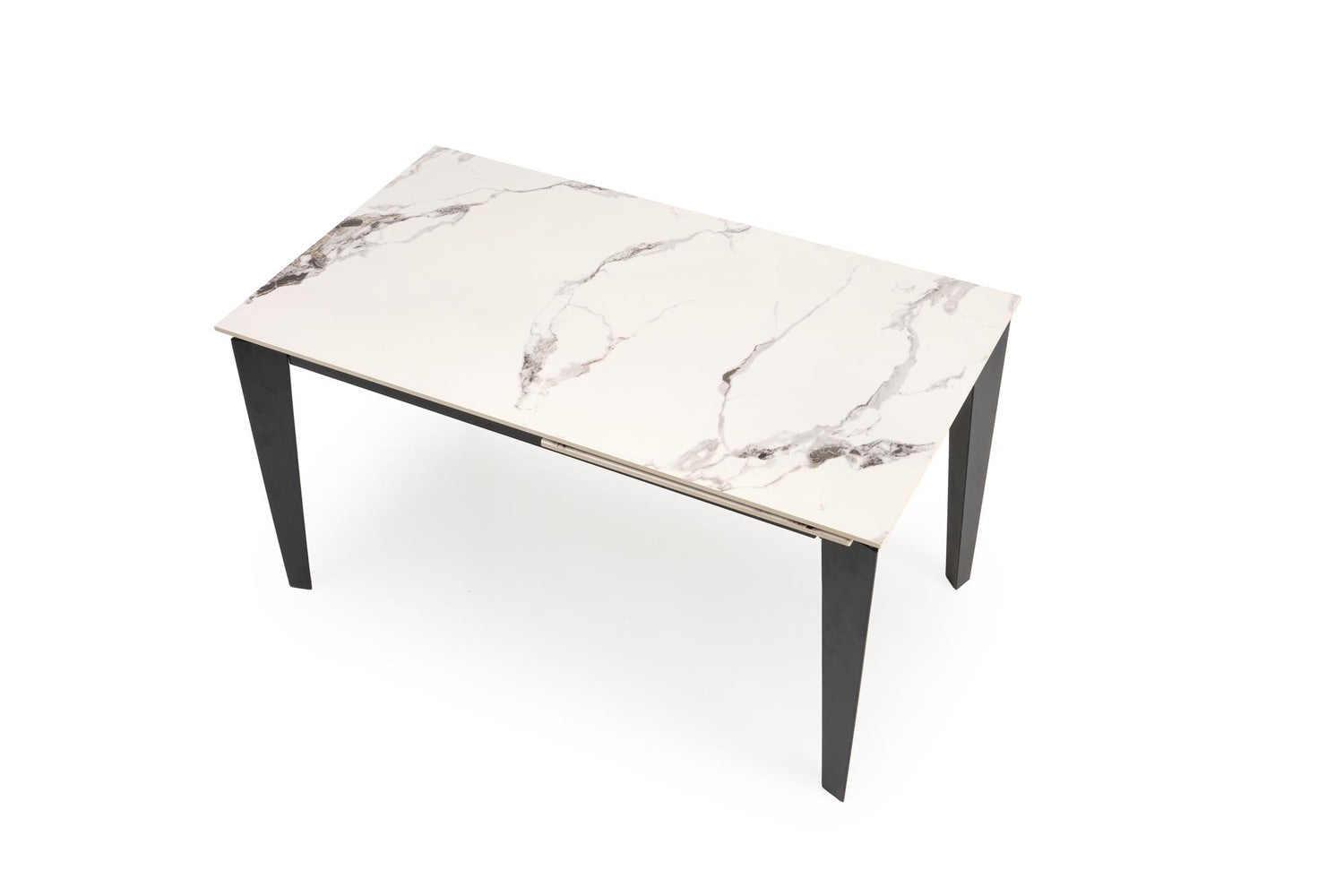 Galds Feix 81/76/141-184 cm balts marmors/melns - N1 Home