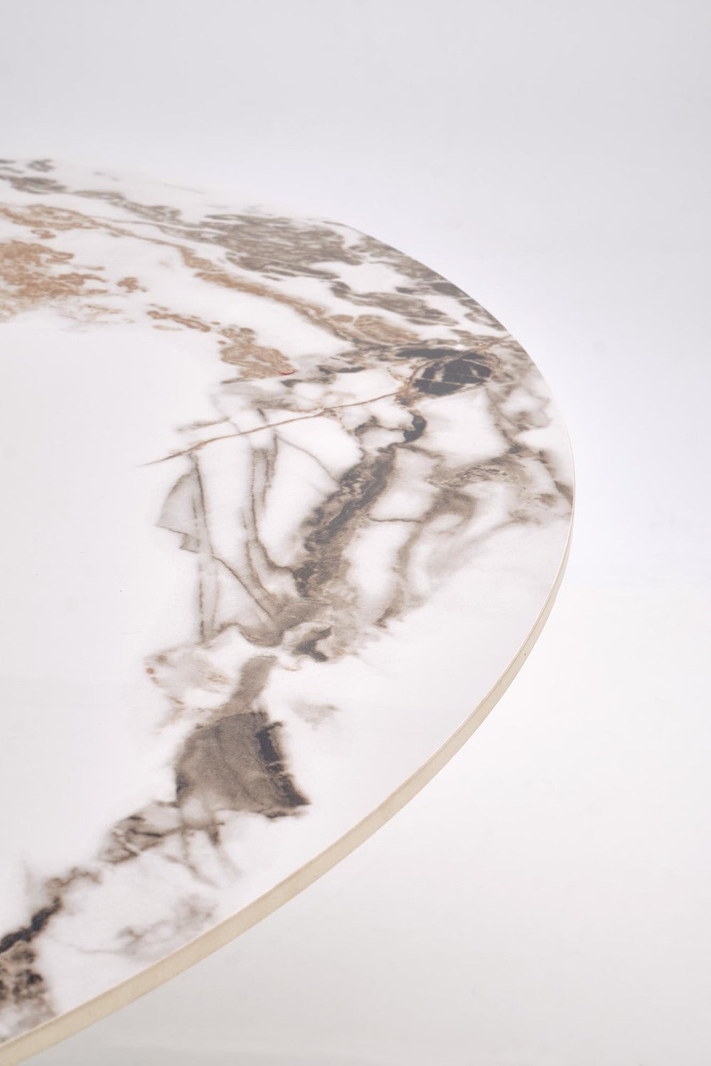 Galds Gars 120/76 cm balts marmors/melns - N1 Home