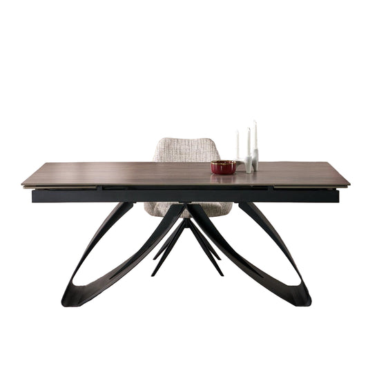 Galds Hila 180-260/90/75/125 cm rieksts/melns - N1 Home