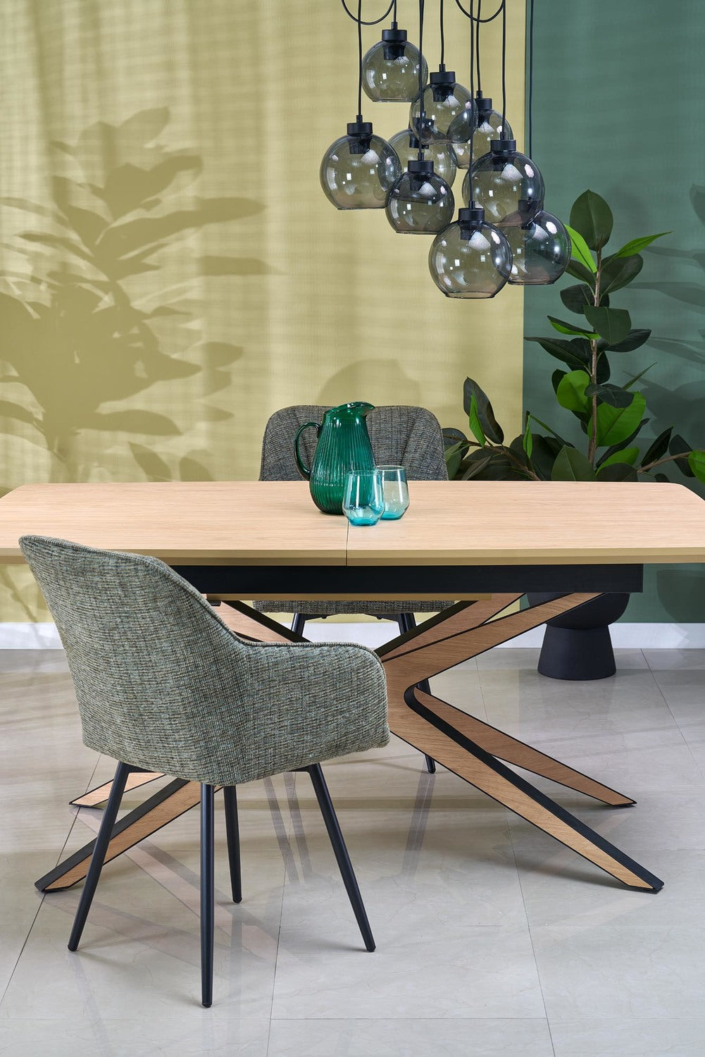 Galds Jamis 160/90/76 cm dabīgs/melns - N1 Home