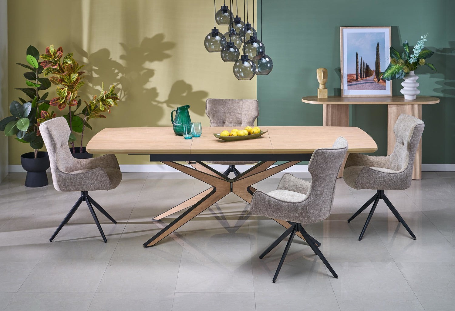 Galds Jamis 160/90/76 cm dabīgs/melns - N1 Home