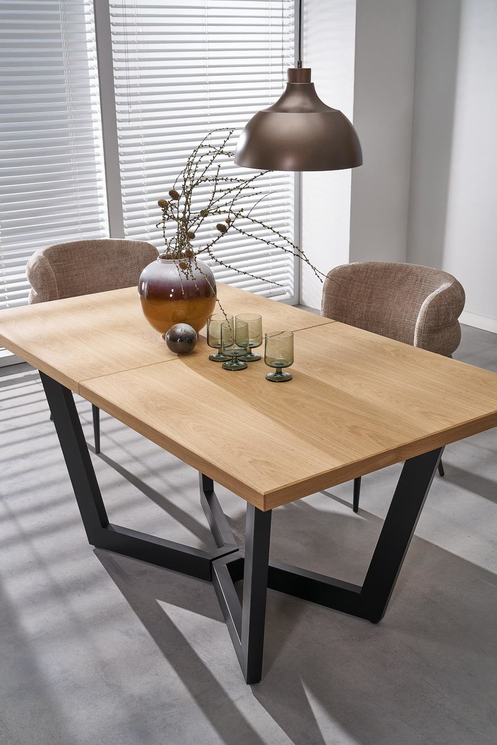 Galds Massi 2 160/90/77 cm ozols/melns - N1 Home