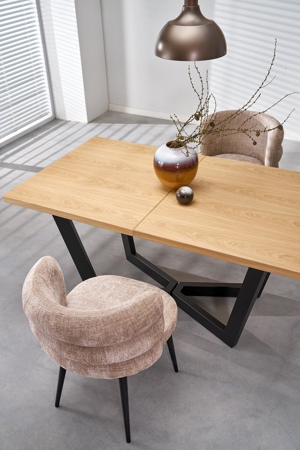 Galds Massi 2 160/90/77 cm ozols/melns - N1 Home