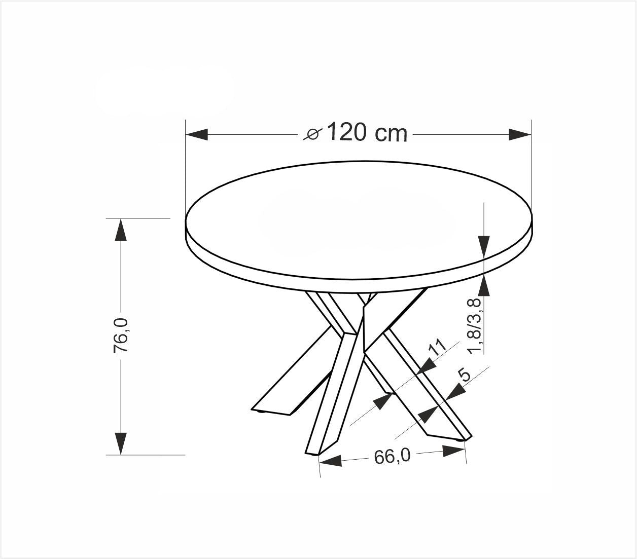 Galds Moris 120/75 cm dabīgs - N1 Home