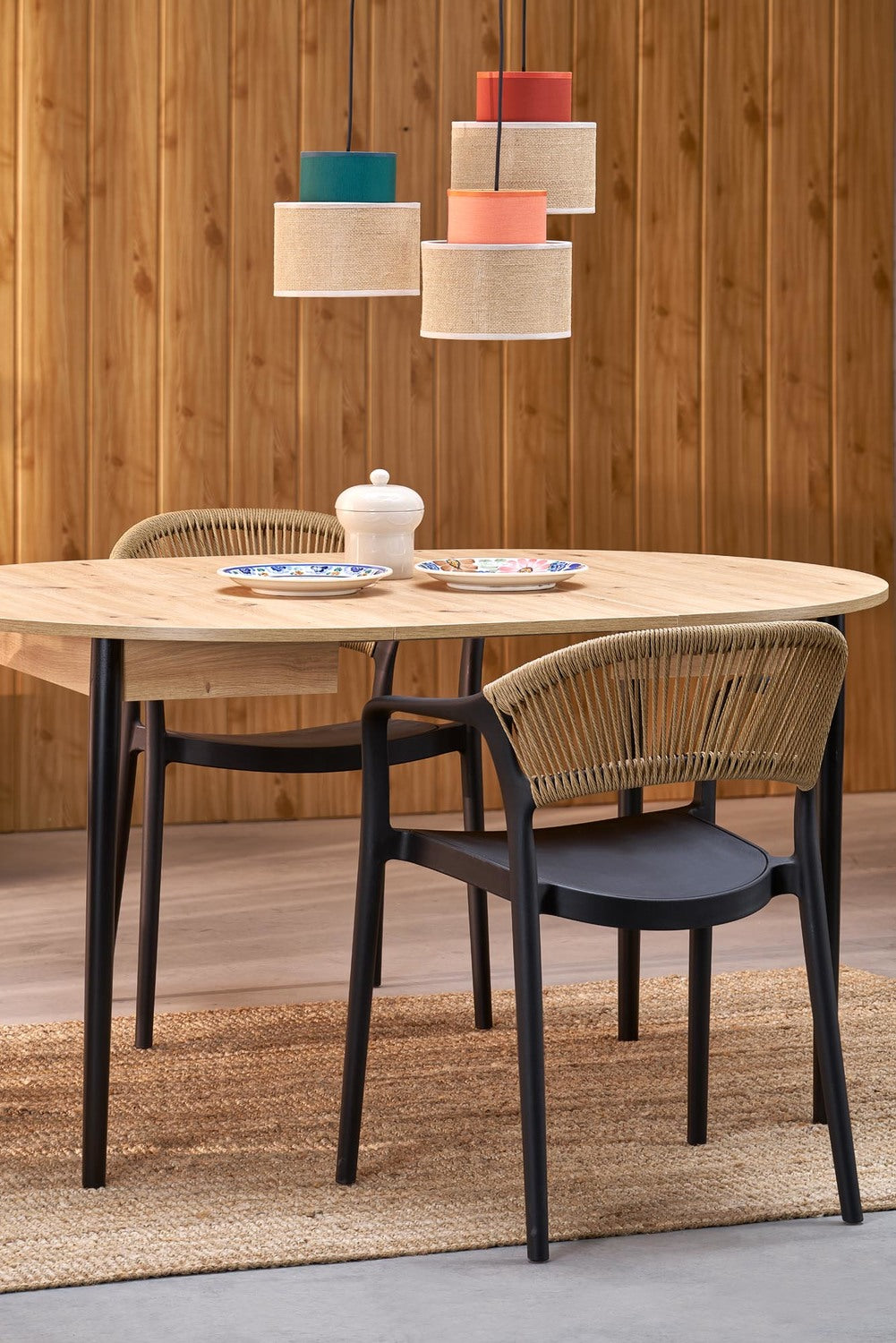 Galds Pivols 102/102/75 cm amatnieciskais ozols/melns - N1 Home