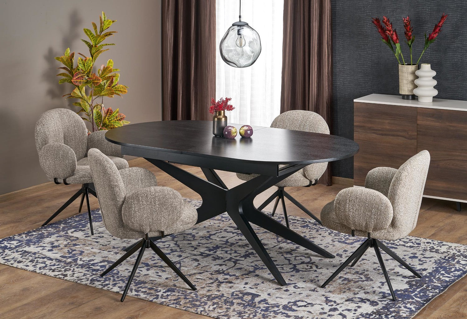 Galds Sandrs 180/100/76 cm melns - N1 Home