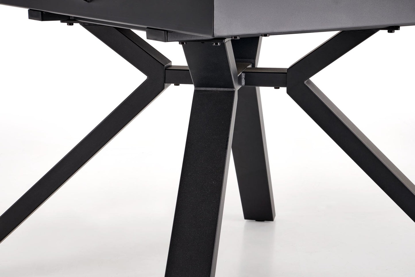 Galds Verti 130/130/76 cm balts marmors/melns - N1 Home