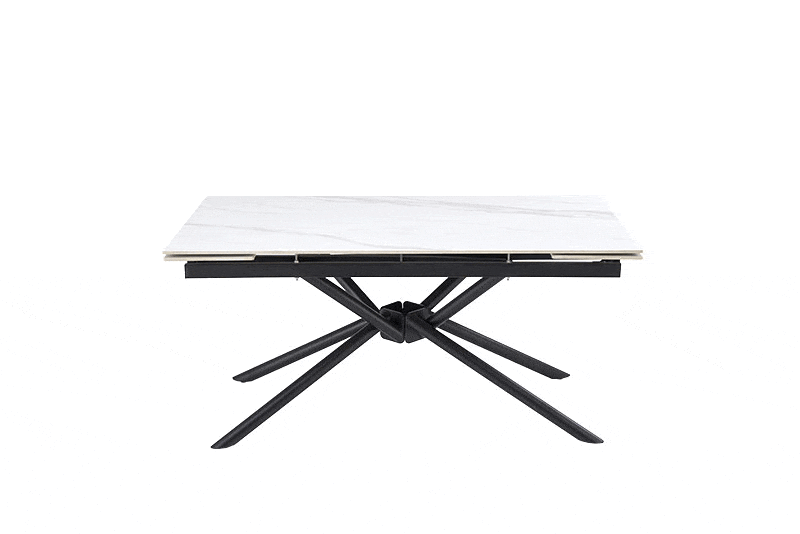 Galds Vitora 160/90/75 cm balts marmors/melns - N1 Home