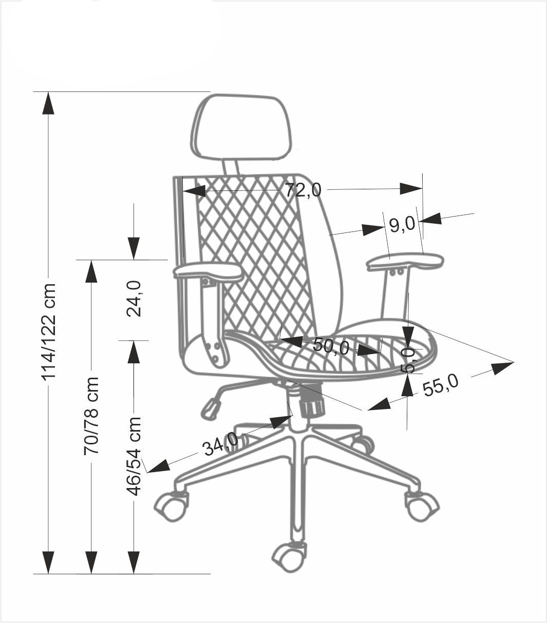 Krēsls Timba 72/68/114-122/46-54 cm valrieksts/melns - N1 Home