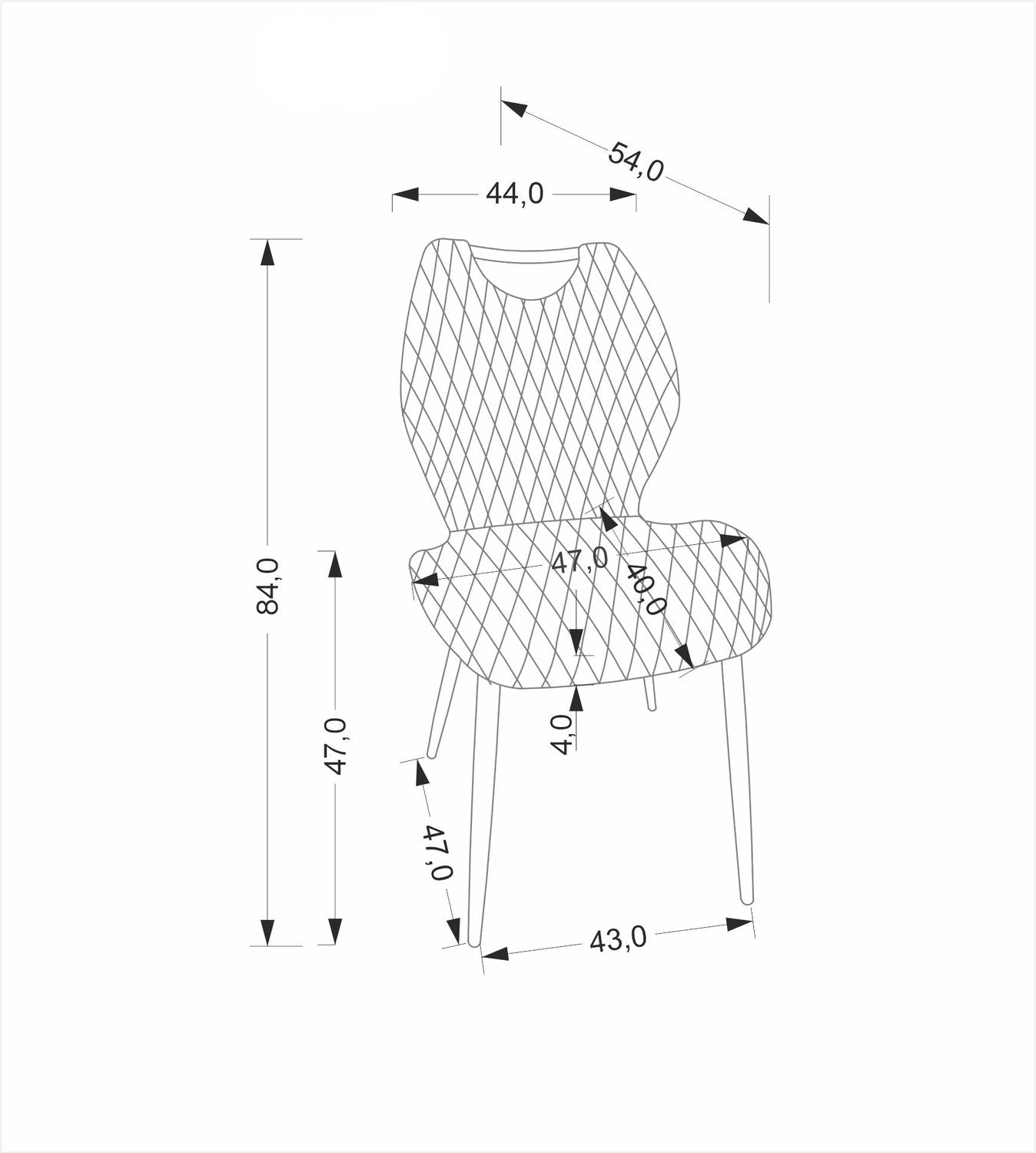 Krēsls Kols 47/54/84/47 cm melns - N1 Home