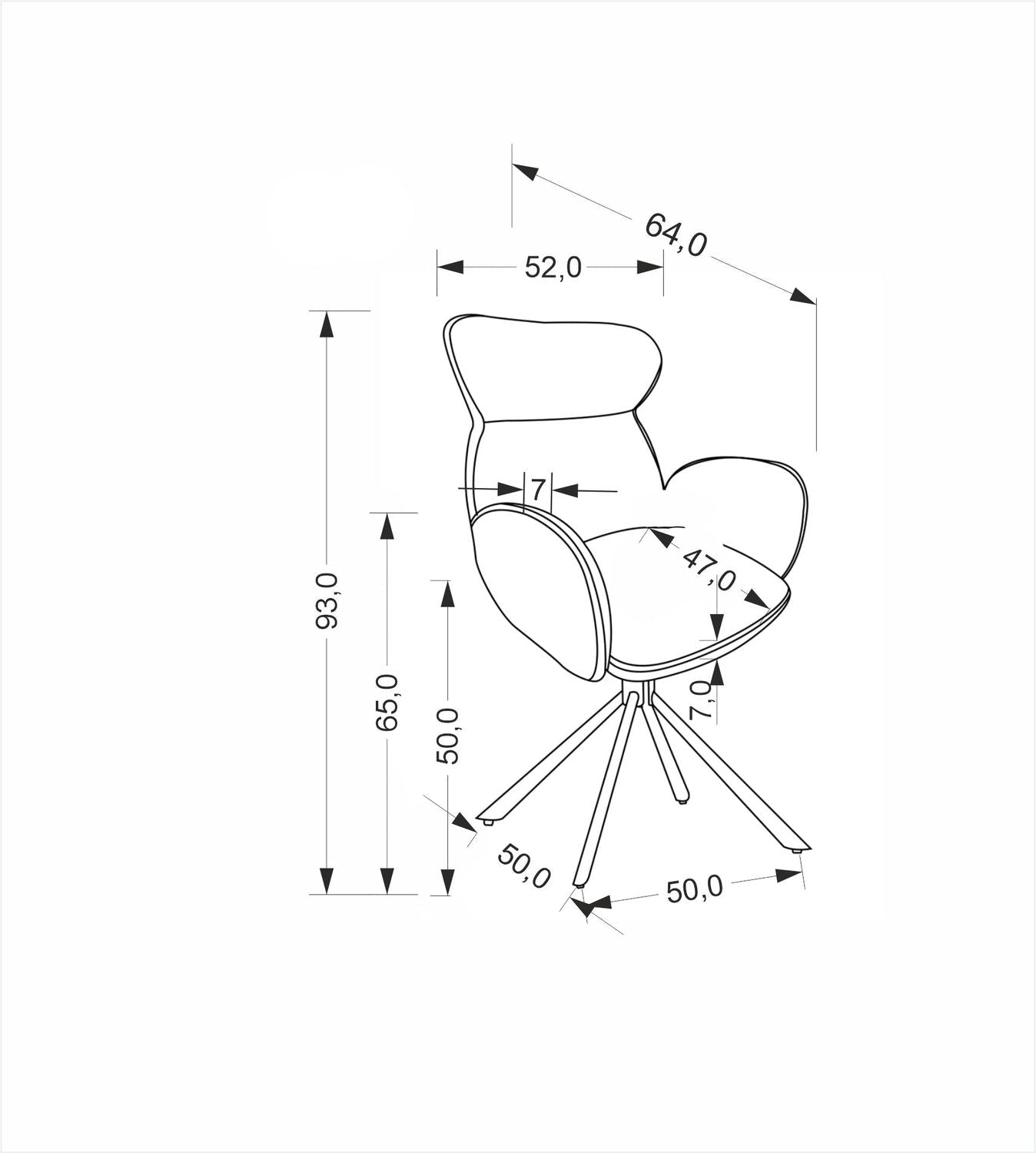 Krēsls Loko 63/64/93/50 cm kaneļi - N1 Home