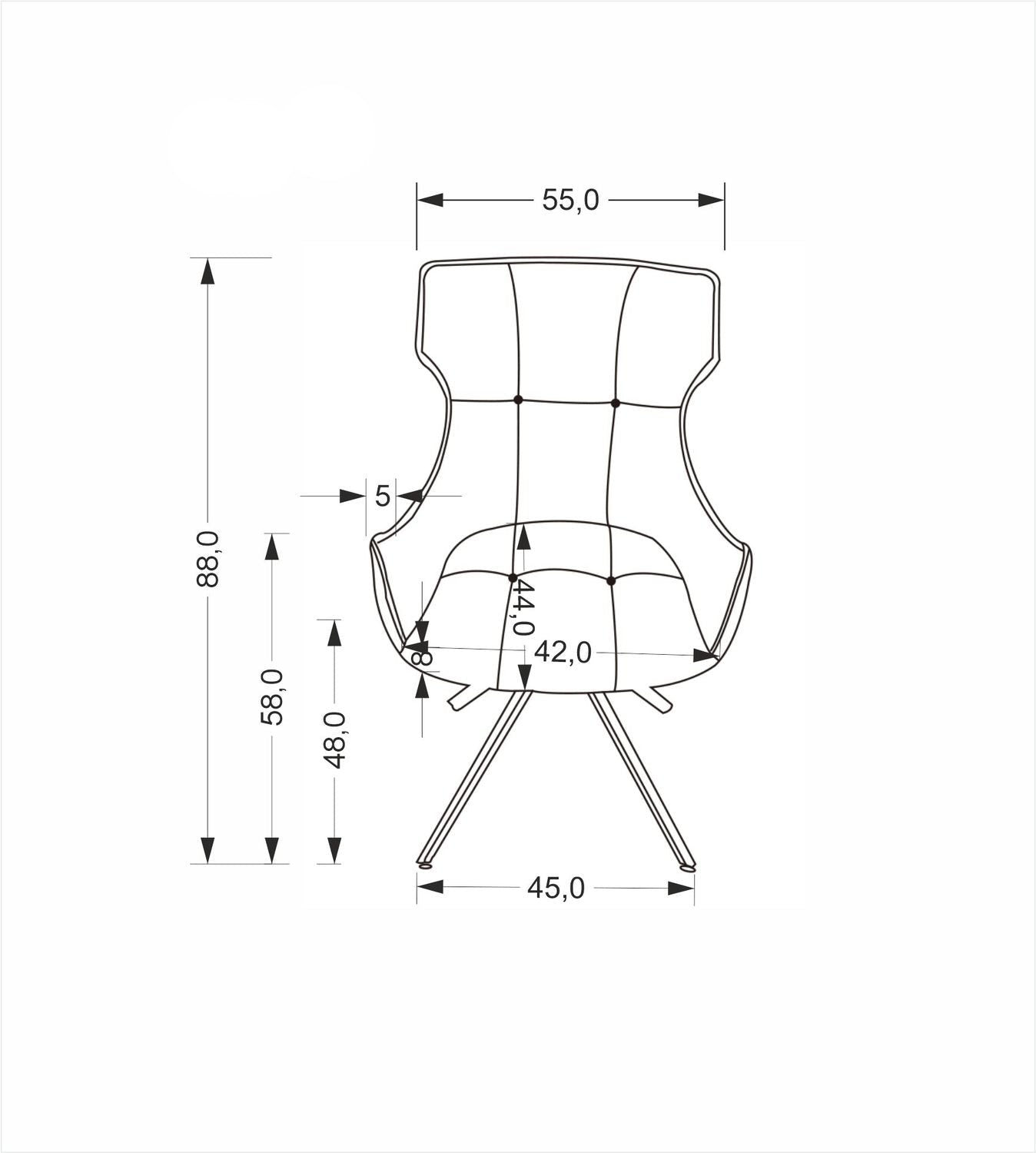 Krēsls Orkas 55/64/88/48 cm bēšs - N1 Home
