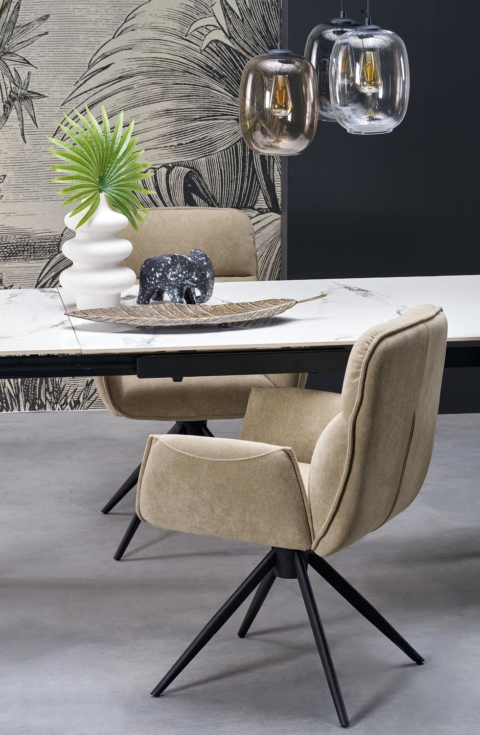 Krēsls Kohto 60/60/88/49 cm tumši bēšs - N1 Home