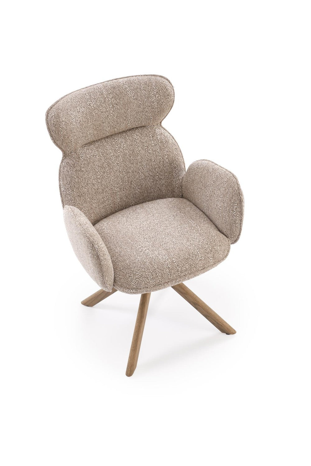 Krēsls Riest 63/64/93/50 cm tumši bēšs/ gaišs valrieksts - N1 Home