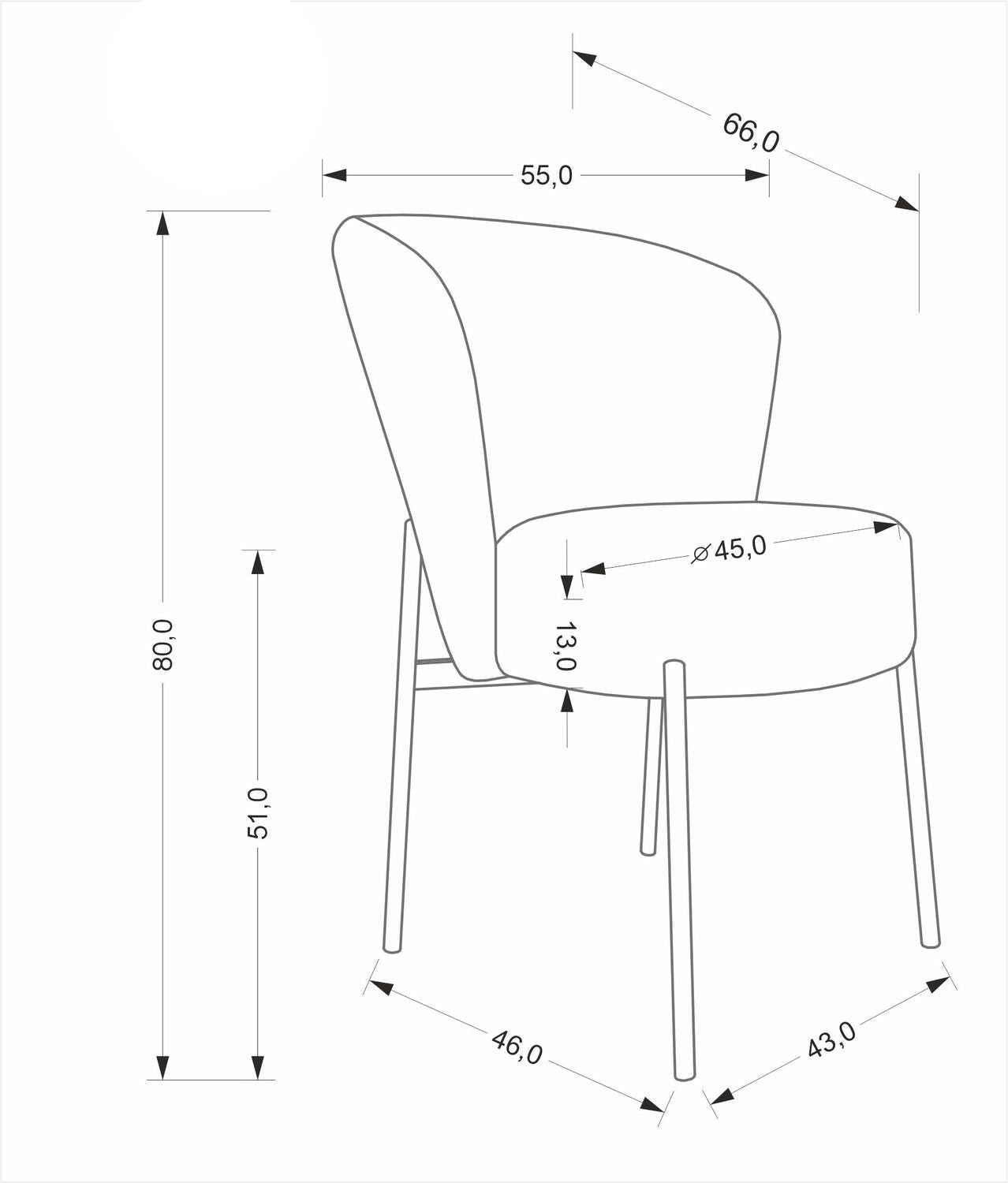 Krēsls Bloom 55/66/80/51 cm olīves - N1 Home