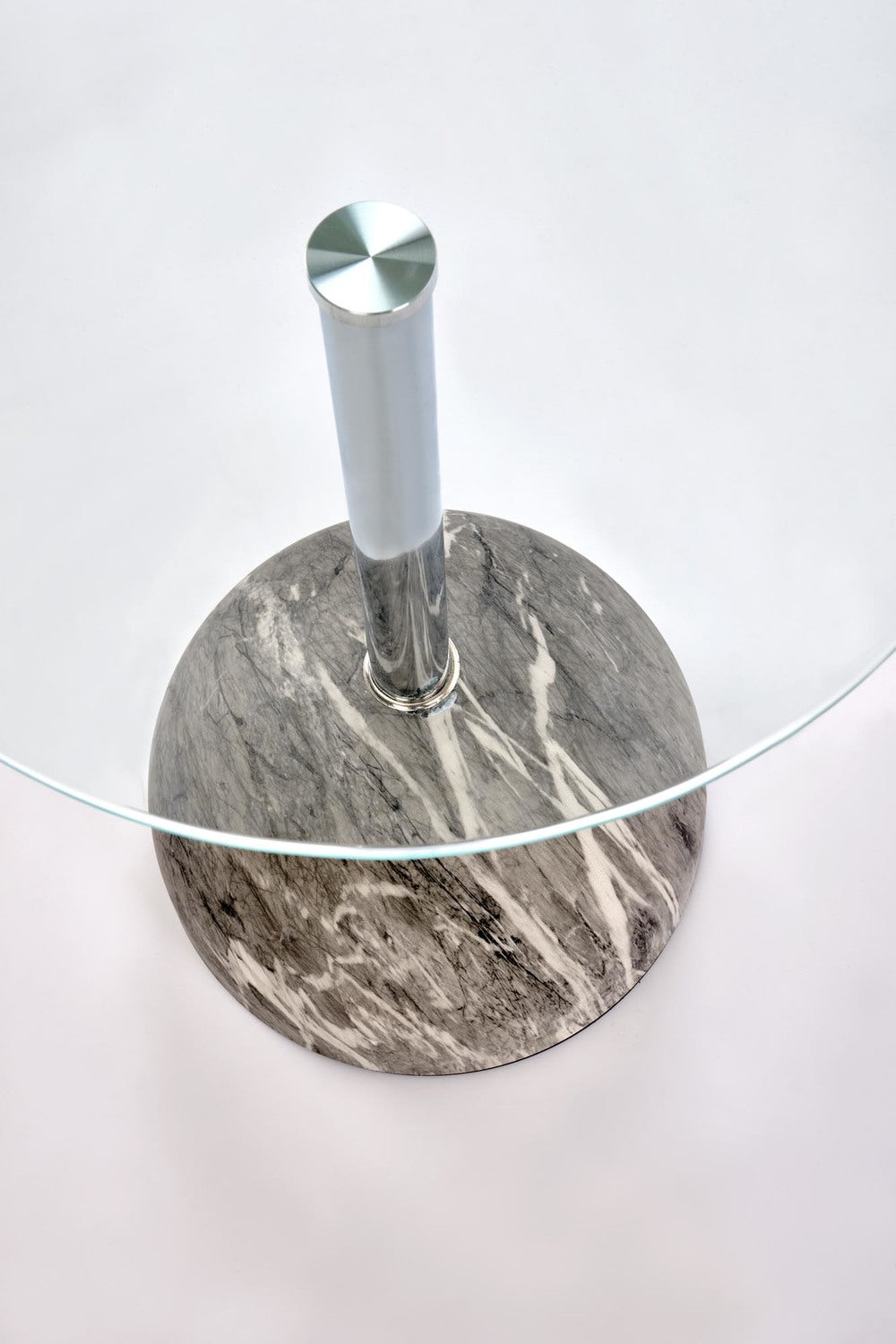 Kafijas galds Arisa 40/51 cm pelēks marmors/caurspīdīgs - N1 Home