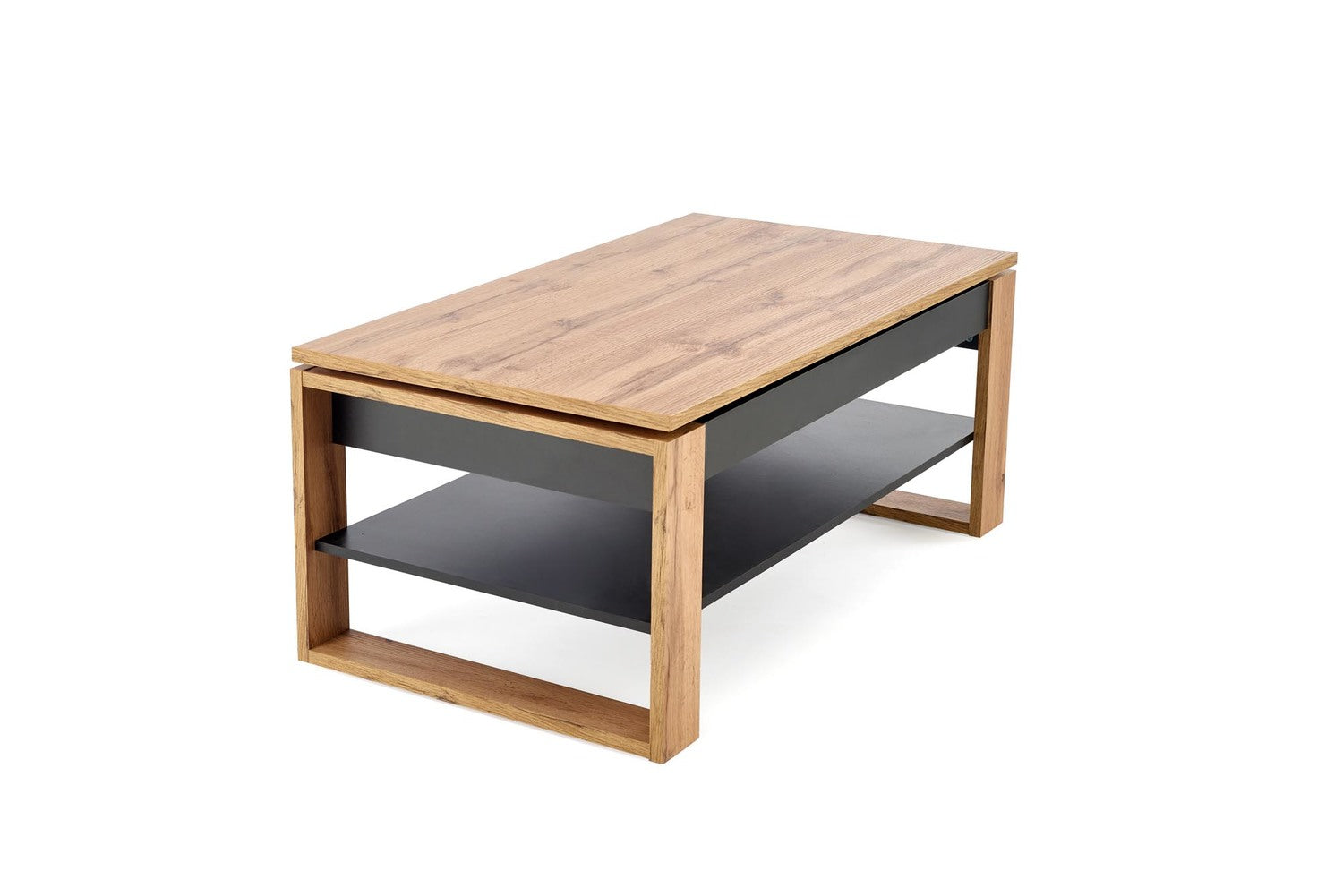 Kafijas galds Bets 114/65-92/50-72 cm amatnieku ozols/melns - N1 Home