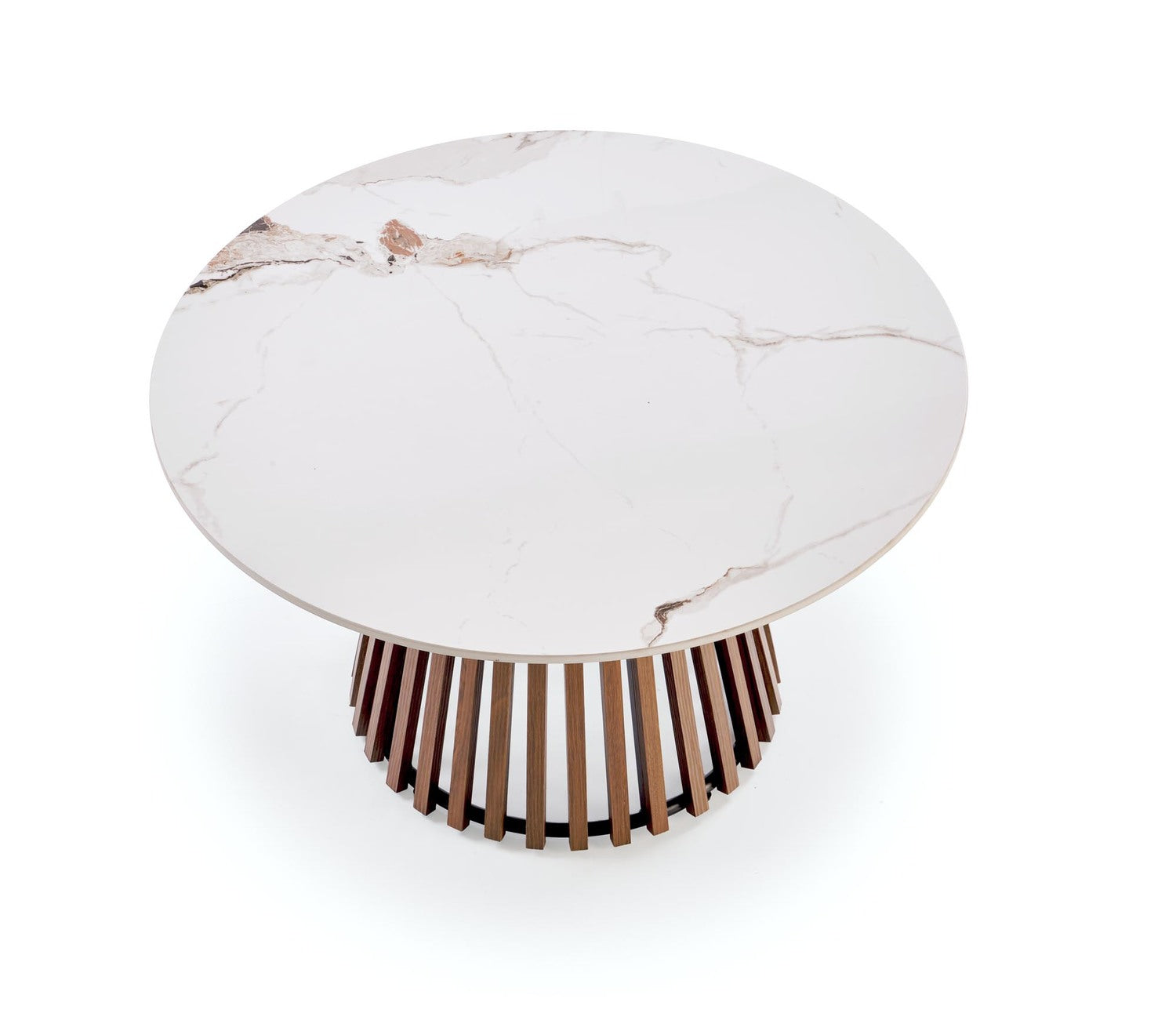 Kafijas galds Karin 50/51;  80/46 cm valrieksts/bēšs marmors - N1 Home