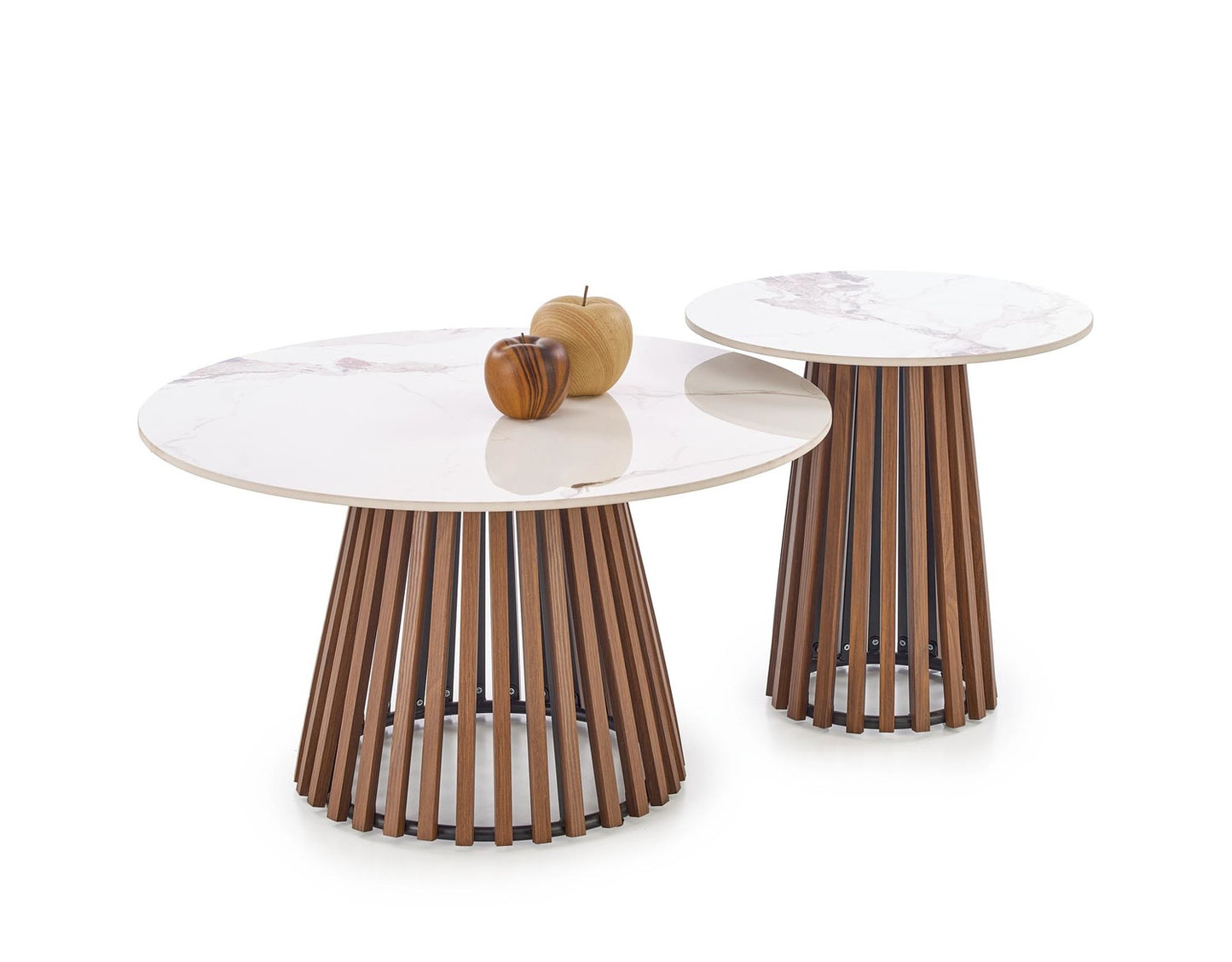 Kafijas galds Karin 50/51;  80/46 cm valrieksts/bēšs marmors - N1 Home