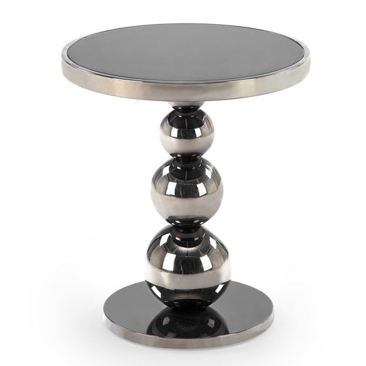 Kafijas galds Carlif 40/46 cm melns/sudrabs - N1 Home