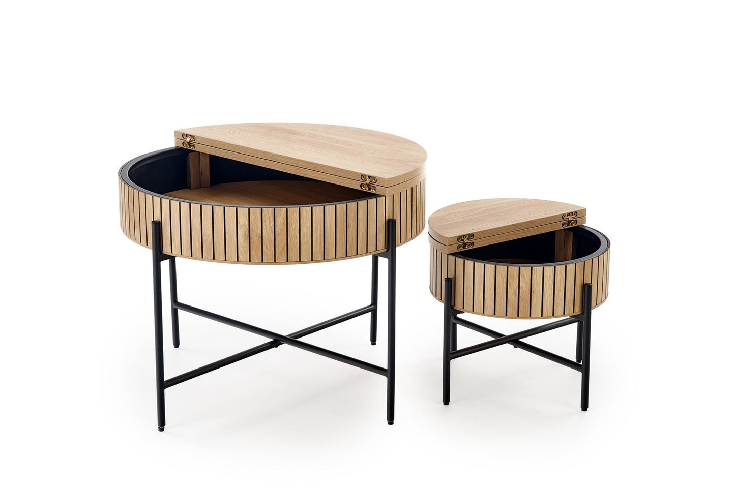 Kafijas galds Dans (2) 67/50 cm un 40/36 cm dabīgs/melns - N1 Home