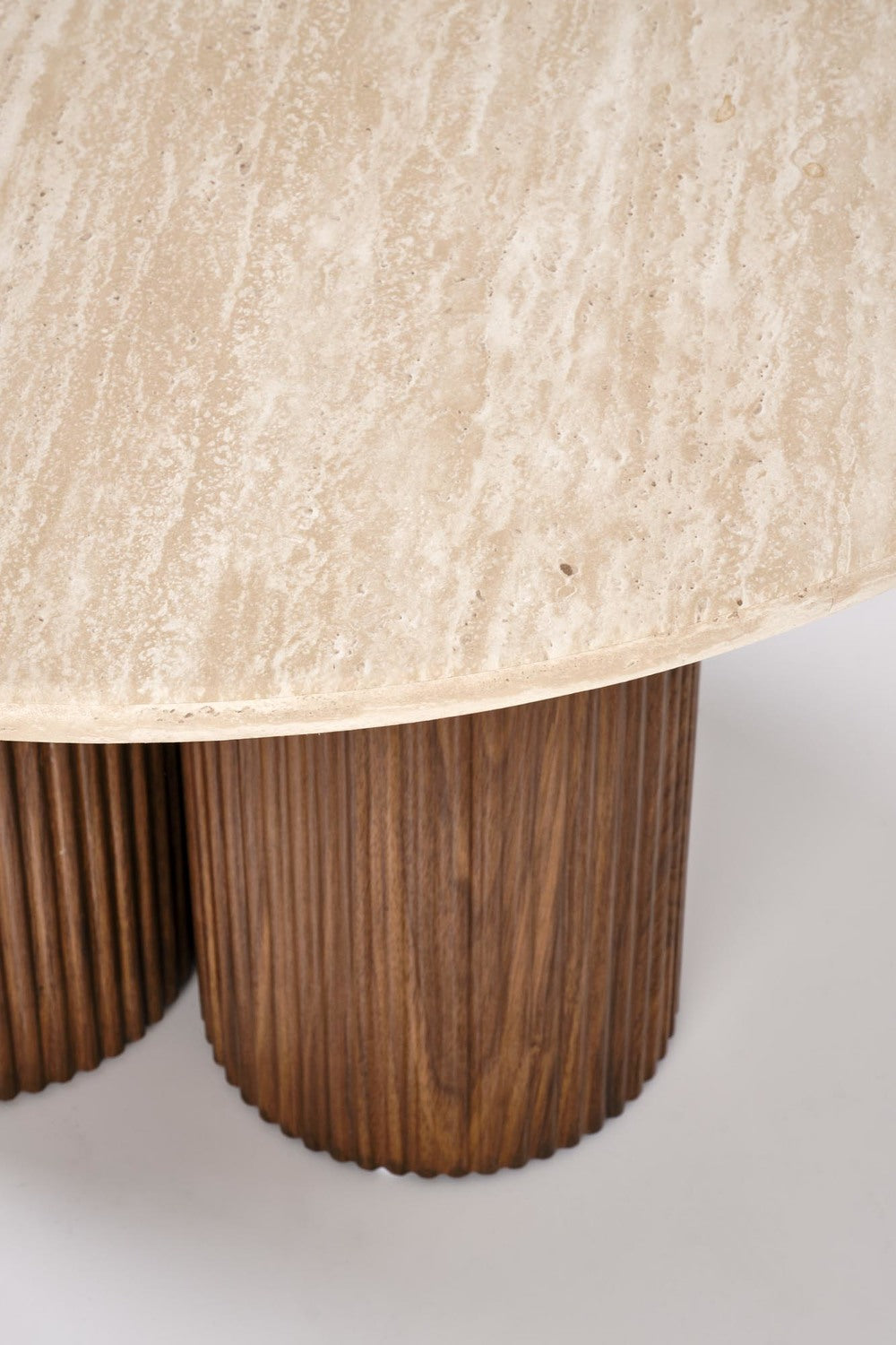 Kafijas galds Dori 50/56; 80/46 cm valrieksts/ travertīns - N1 Home