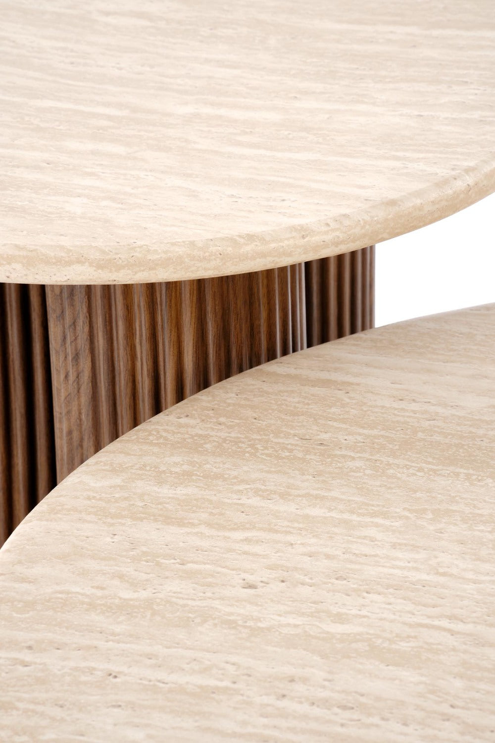 Kafijas galds Dori 50/56; 80/46 cm valrieksts/ travertīns - N1 Home