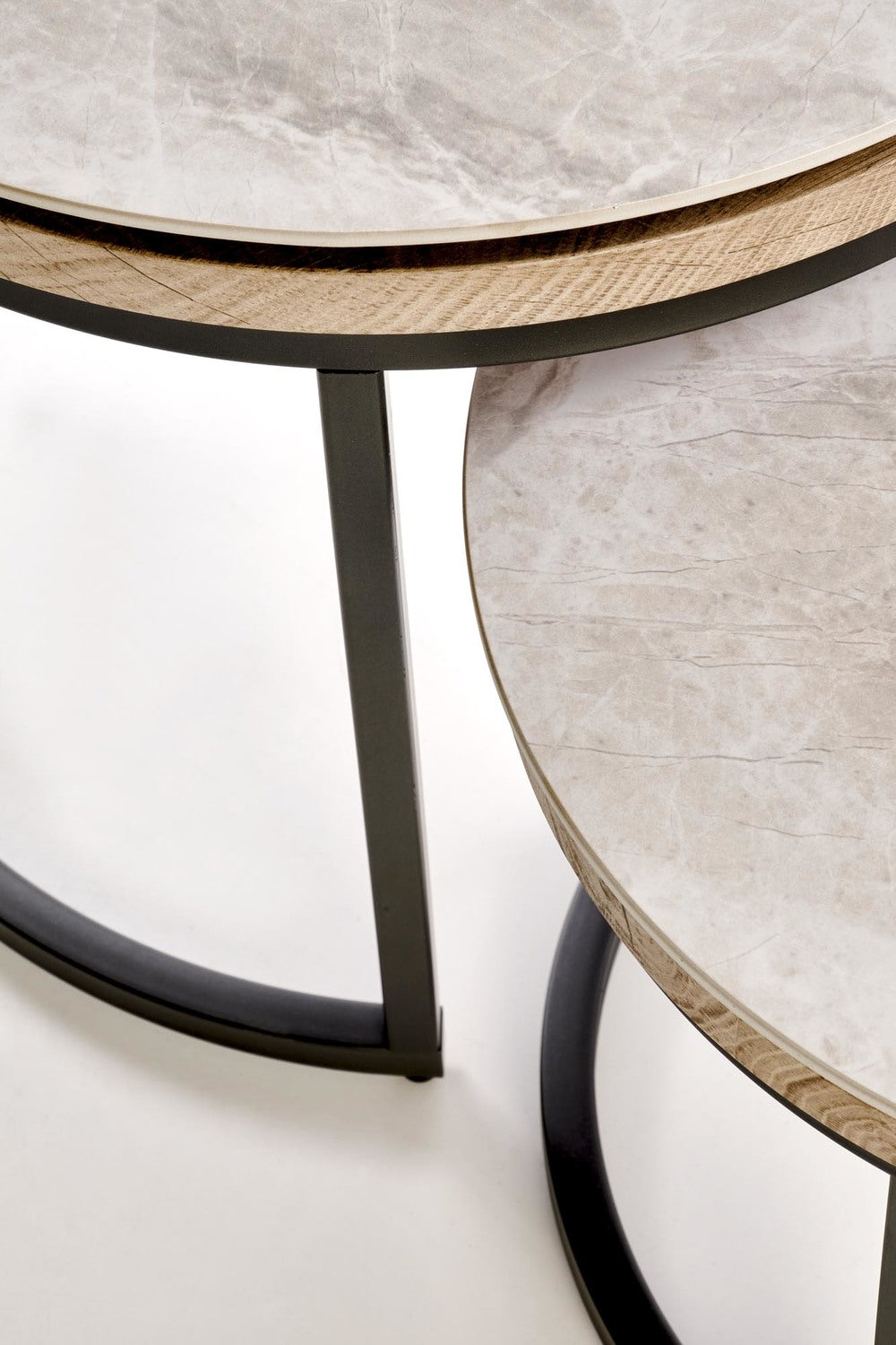 Kafijas galds (2) Itas 54/48 cm un 44/38 cm oša marmors/grafīts - N1 Home