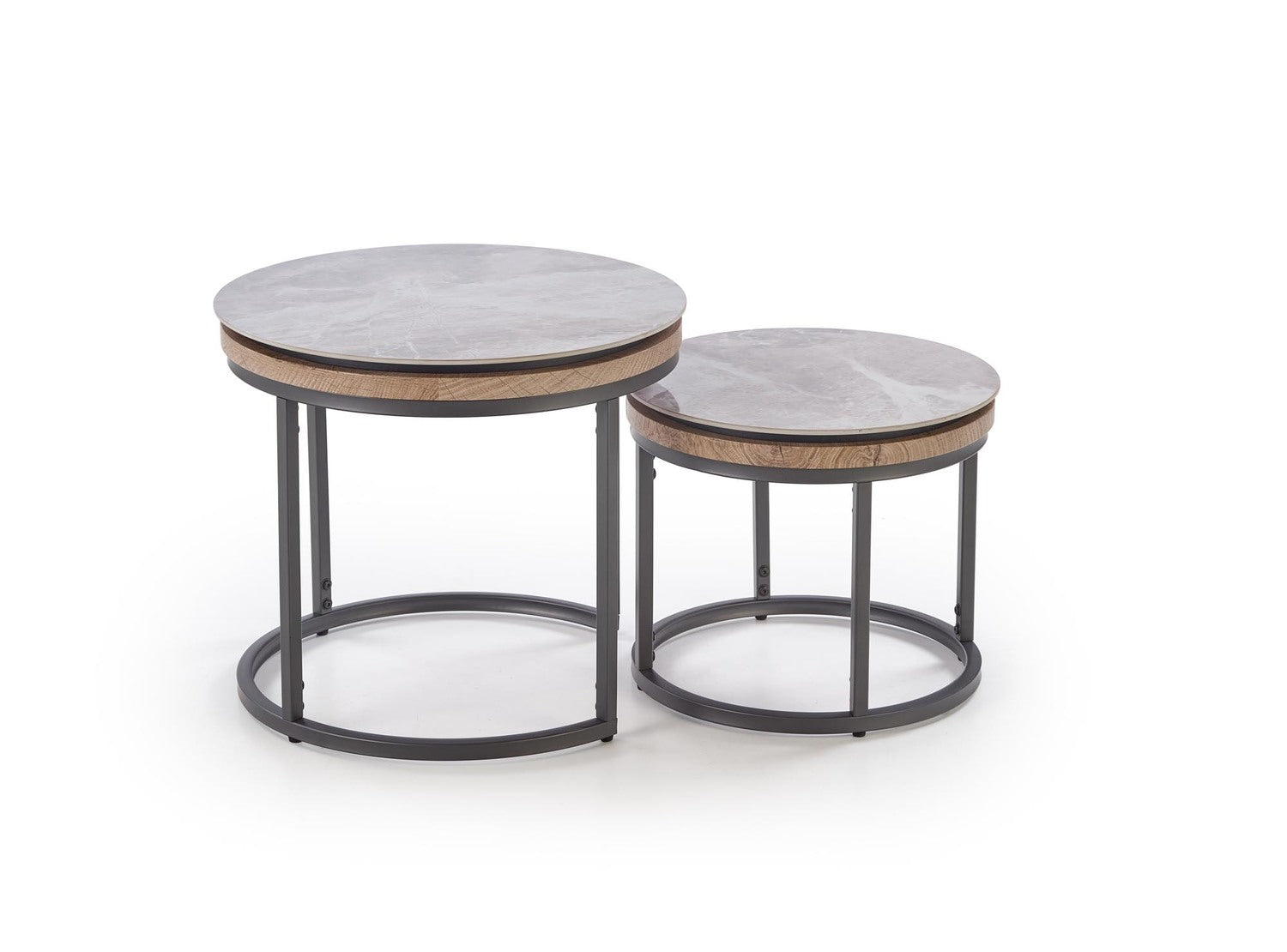 Kafijas galds (2) Itas 54/48 cm un 44/38 cm oša marmors/grafīts - N1 Home