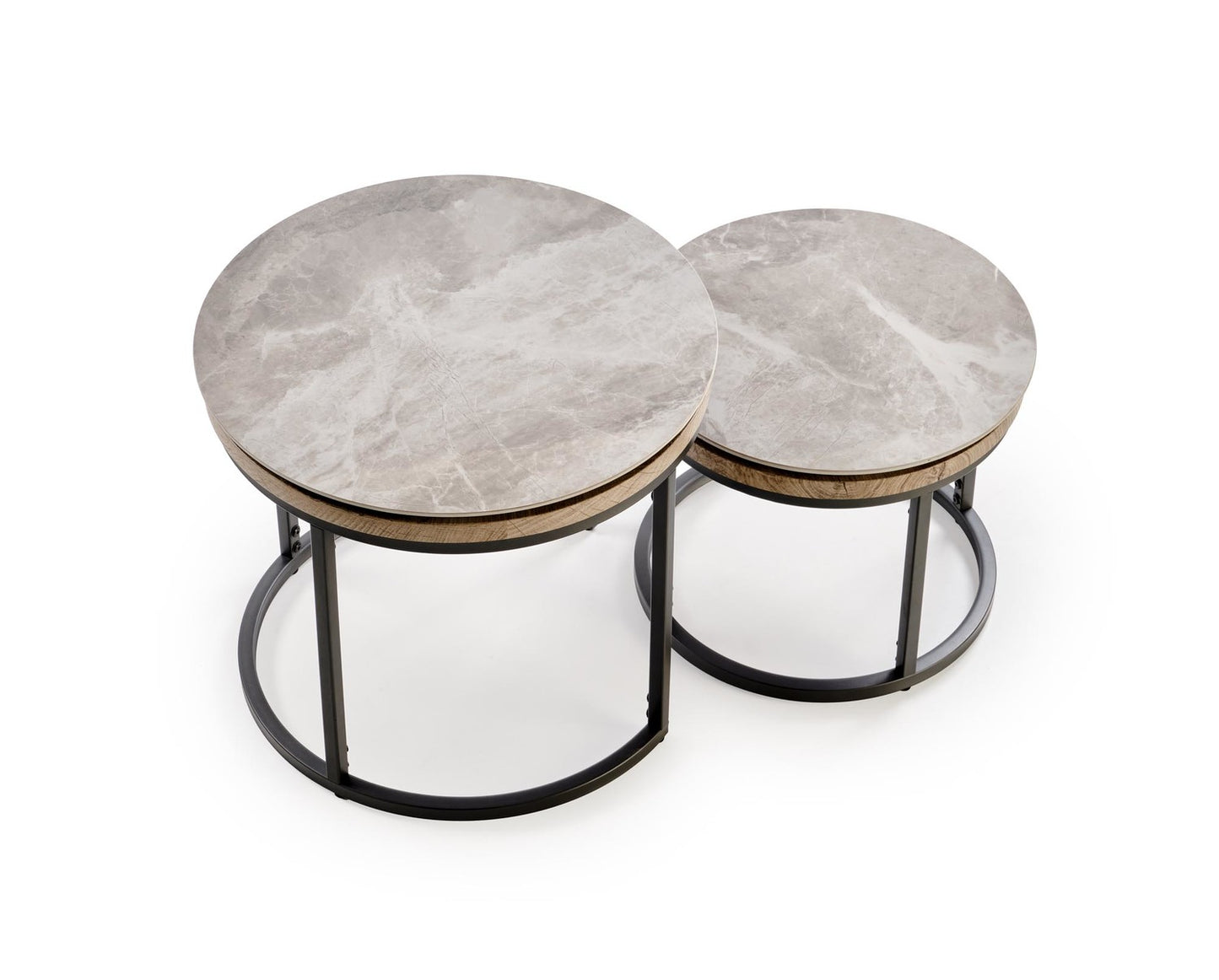 Kafijas galds (2) Itas 54/48 cm un 44/38 cm oša marmors/grafīts - N1 Home