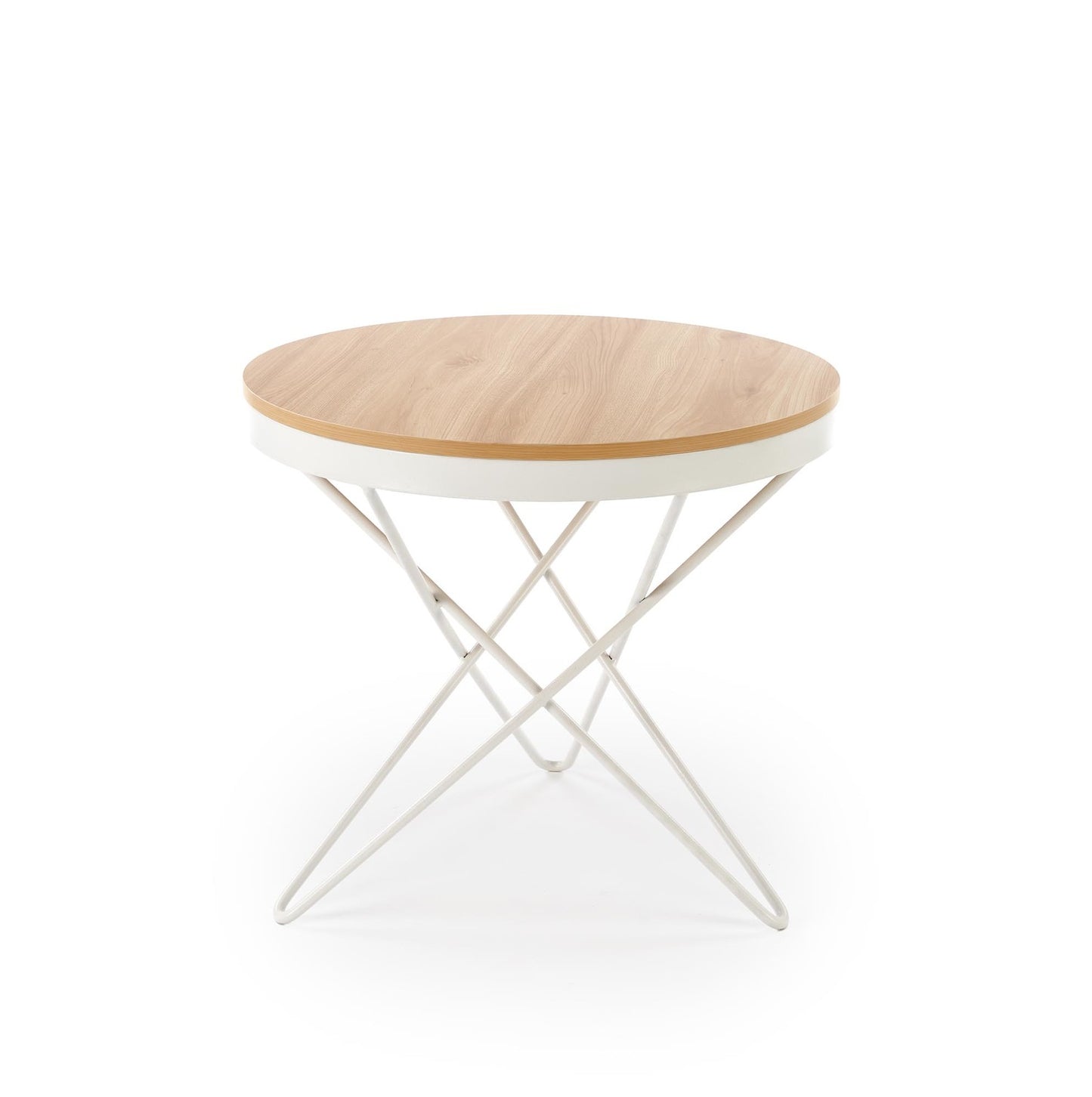 Kafijas galds Laili 60/55 cm dabīgs/balts - N1 Home