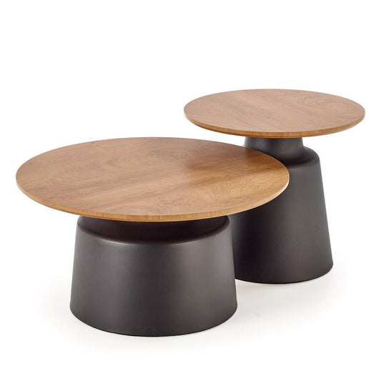 Kafijas galds(2) Malo 70/36 un 50/45 cm dabīgs/melns - N1 Home