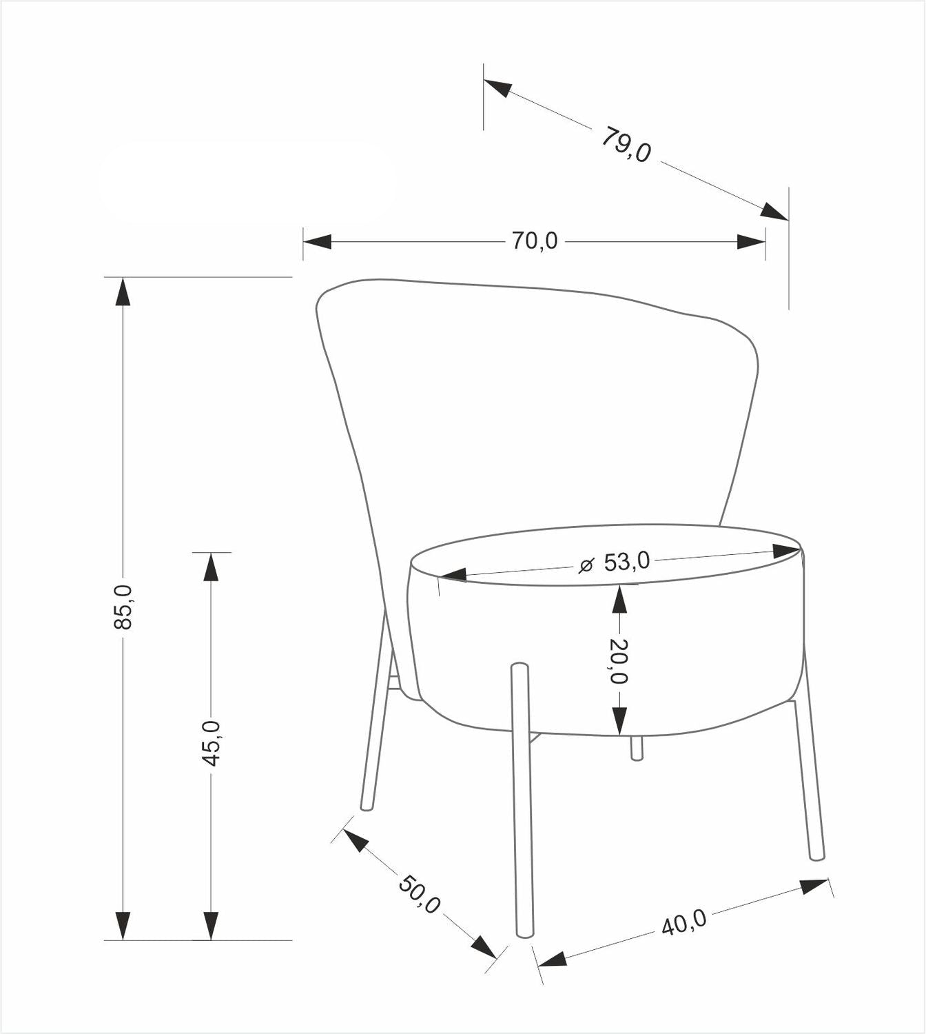 Krēsls Cersir 70/79/85/45 cm bēšs - N1 Home