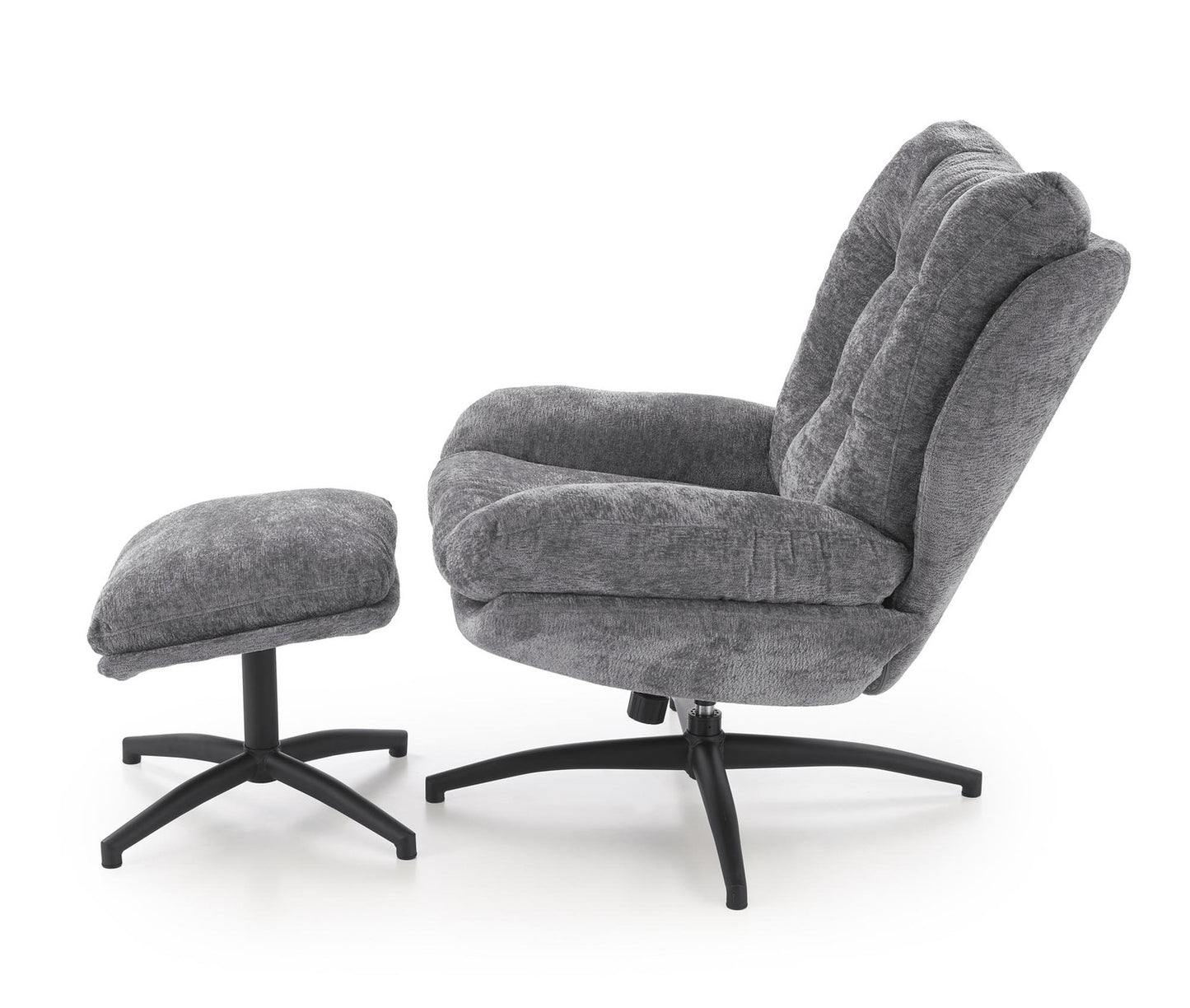 Krēsls ar kāju balstu Peso 76/92/96/48 cm pelēks - N1 Home