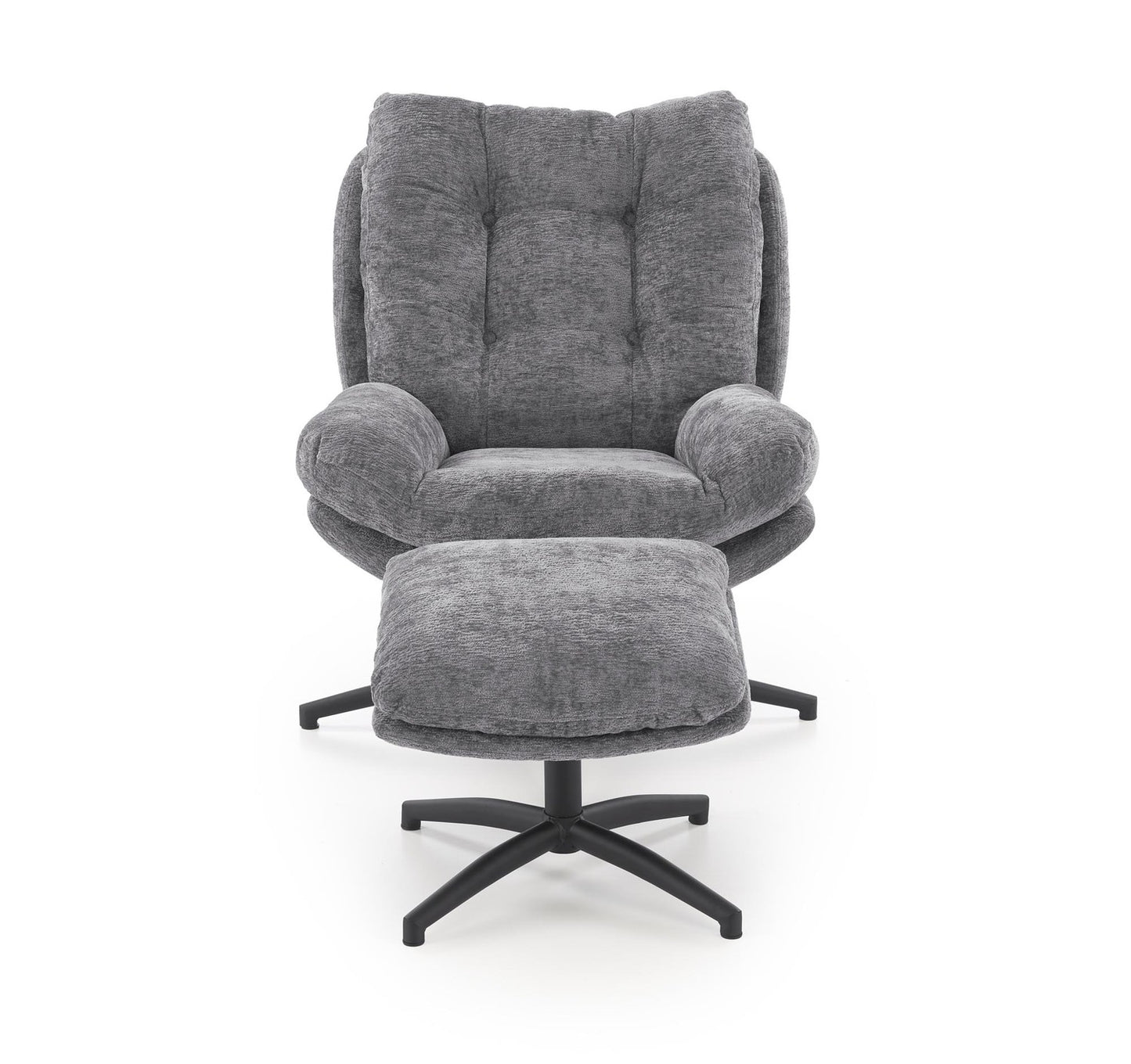 Krēsls ar kāju balstu Peso 76/92/96/48 cm pelēks - N1 Home