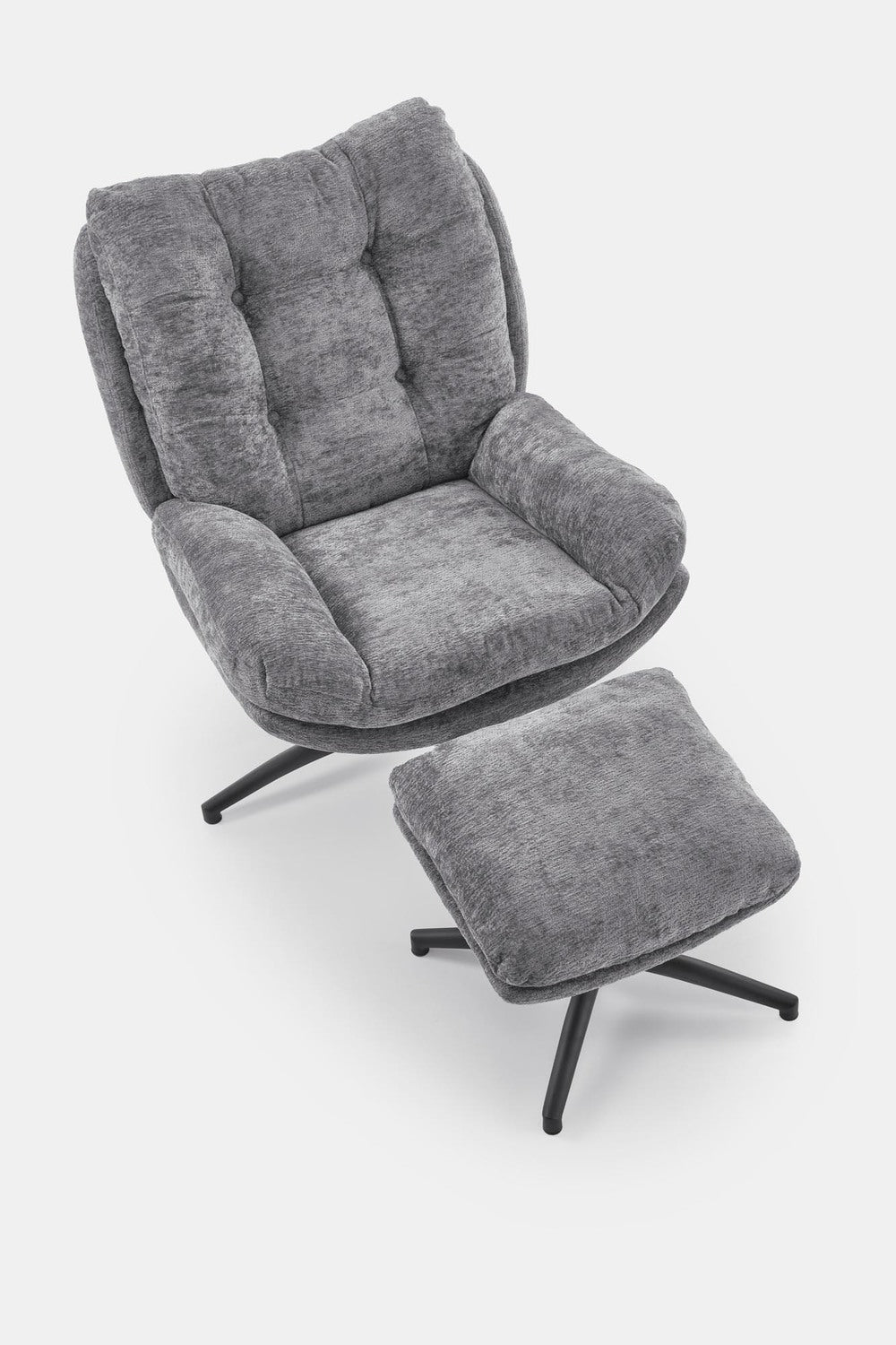 Krēsls ar kāju balstu Peso 76/92/96/48 cm pelēks - N1 Home