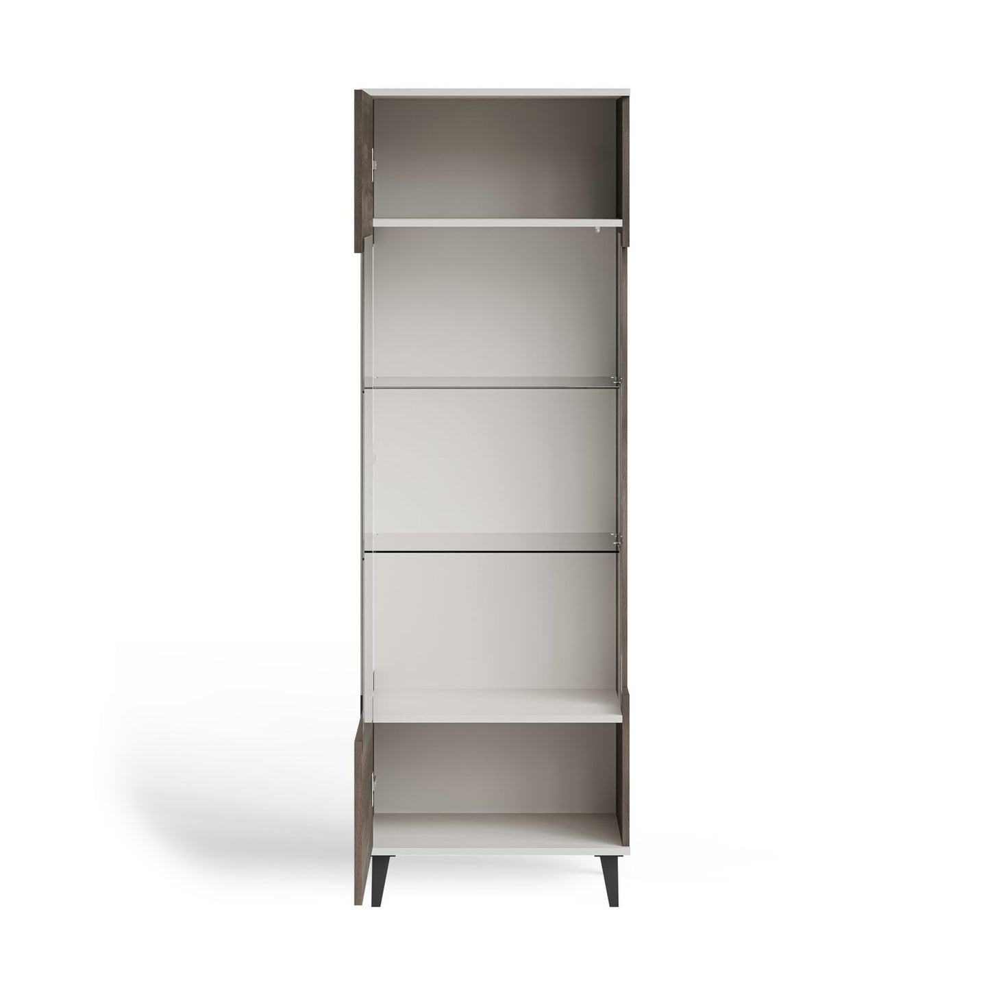Vitrīnas skapis Berlin 60/40/182 cm kašmirs /valrieksts - N1 Home