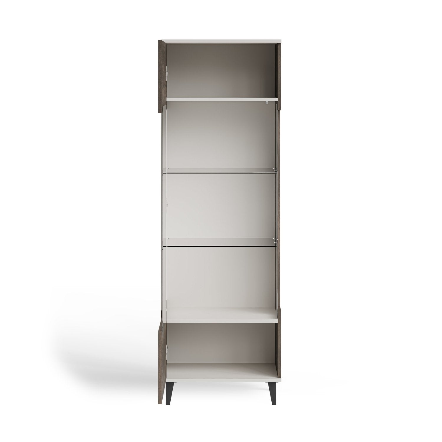Vitrīnas skapis Berlin 60/40/182 cm kašmirs /valrieksts - N1 Home